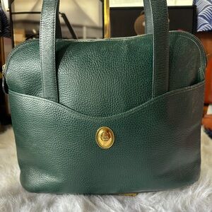 Vintage Green Christian Dior Leather Tote